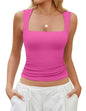 Avidlove Women's Square Neck Tank Top Sleeveless Double Lined Basic Crop Tops Going Out Shirt Slim Fit Summer - 7DAY'S