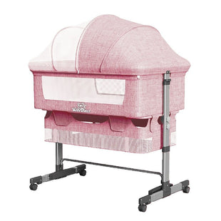 Baby Bassinet, Bedside Sleeper,Foldable Baby Bed to Bed, Adjustable Portable Bed for Infant/Baby/Newborn,with Mosquito Nets, Large Storage Bag, Comfortable Mattresses, Lockable Wheels