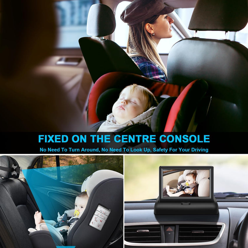 Baby Car Mirror with 4.3'' HD Night Vision Function Display, Safety Car Seat Camera with Wide Crystal Clear View, Easily Observe The Baby’s Move(Not USB) - 7DAY'S