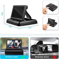 Baby Car Mirror with 4.3'' HD Night Vision Function Display, Safety Car Seat Camera with Wide Crystal Clear View, Easily Observe The Baby’s Move(Not USB) - 7DAY'S