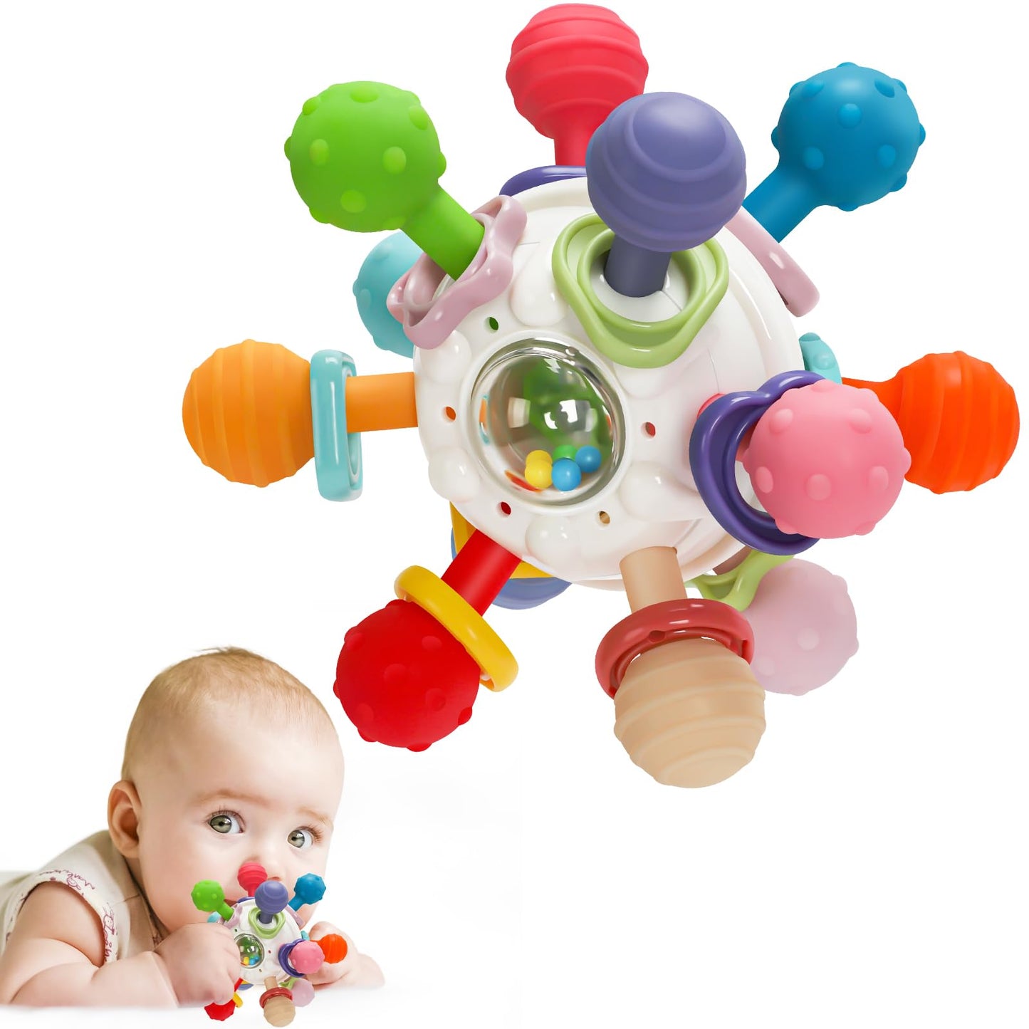 Baby Montessori Sensory Toys for 0 - 6 6 - 12 Months, Baby Teether Teething Toys for Babies 0 3 6 9 12 18 Months, Newborn Infant Learning Developmental Toys Gifts for 1 2 Year Old Boys Girls - 7DAY'S