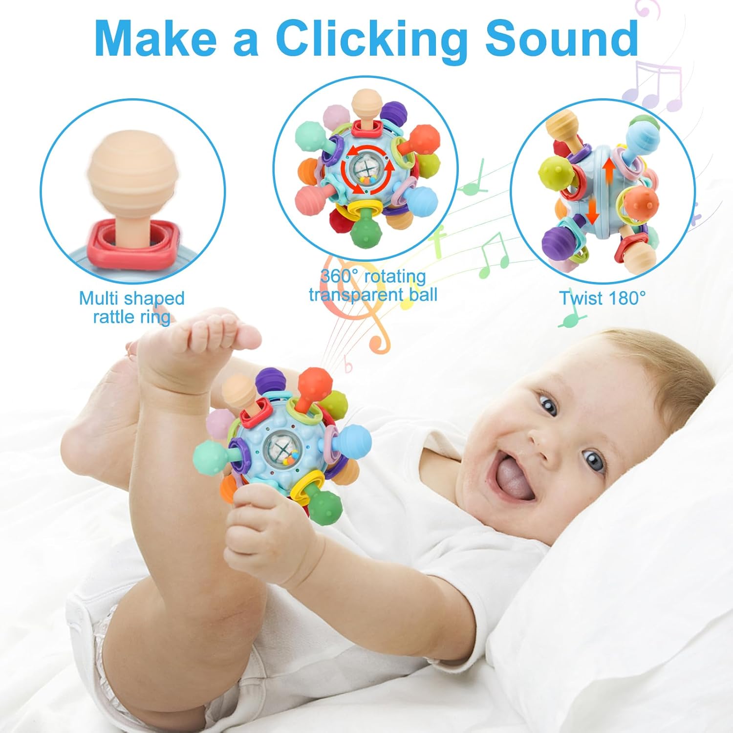 Baby Montessori Sensory Toys for 0 - 6 6 - 12 Months, Baby Teether Teething Toys for Babies 0 3 6 9 12 18 Months, Newborn Infant Learning Developmental Toys Gifts for 1 2 Year Old Boys Girls - 7DAY'S