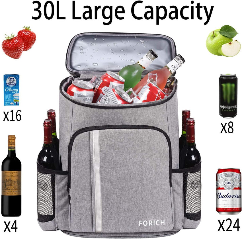 Backpack Cooler Leakproof Insulated Waterproof Backpack Cooler Bag, Lightweight Soft Beach Cooler Backpack for Men Women to Work Lunch Picnics Camping Hiking, 30 Cans - 7DAY'S