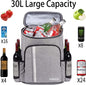 Backpack Cooler Leakproof Insulated Waterproof Backpack Cooler Bag, Lightweight Soft Beach Cooler Backpack for Men Women to Work Lunch Picnics Camping Hiking, 30 Cans - 7DAY'S