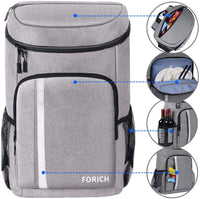 Backpack Cooler Leakproof Insulated Waterproof Backpack Cooler Bag, Lightweight Soft Beach Cooler Backpack for Men Women to Work Lunch Picnics Camping Hiking, 30 Cans - 7DAY'S