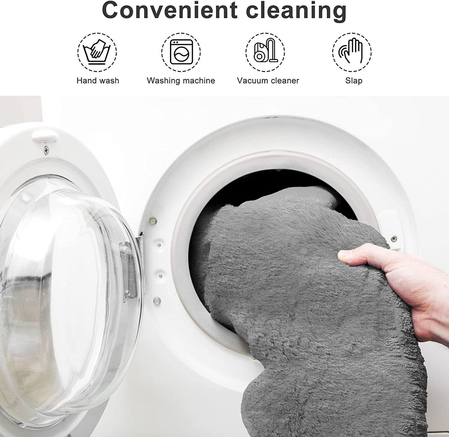Bag Chair Cover(it was only a Cover; not a Full Bean Bag) Chair Cushion; Big Round Soft Fluffy PV Velvet Sofa Bed Cover; Living Room Furniture; Lazy Sofa Bed Cover; 5ft Light Grey - 7DAY'S