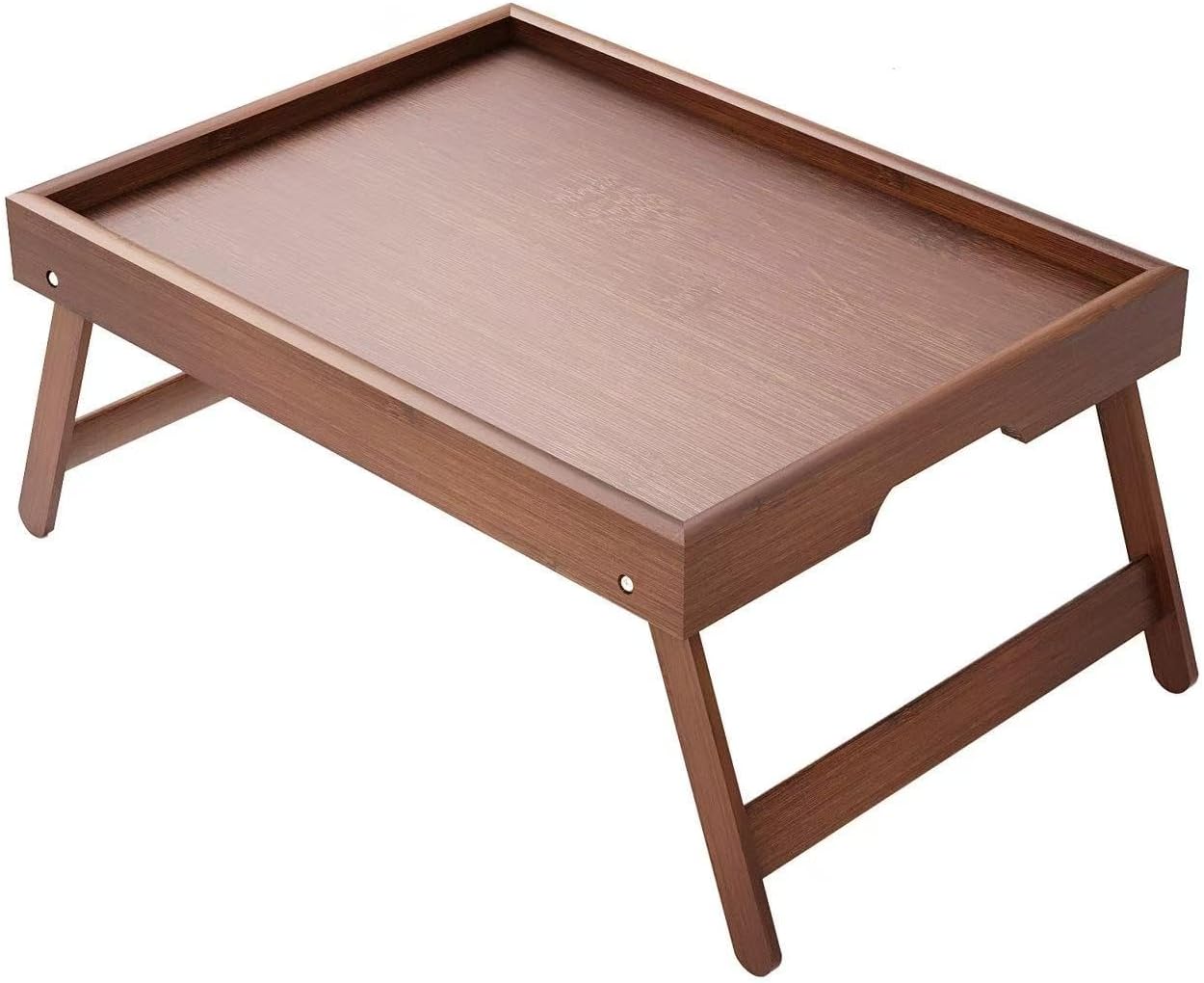 Bamboo Bed Tray Table with Foldable Legs - Multifunctional Breakfast Tray for Sofa, Bed, Eating, Working & Laptop Desk（Super Good qualiey） (Black) - 7DAY'S