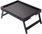 Bamboo Bed Tray Table with Foldable Legs - Multifunctional Breakfast Tray for Sofa, Bed, Eating, Working & Laptop Desk（Super Good qualiey） (Black) - 7DAY'S