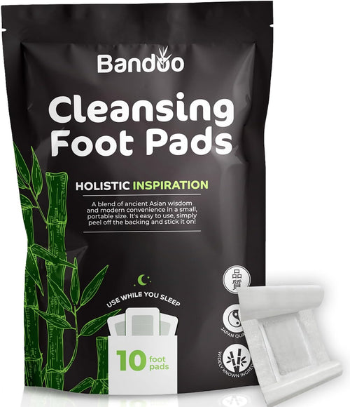 Bandoo Original Deep Cleansing Foot Pads | Rana Pads | Premium Natural Bamboo Foot Pads | Japanese Pads | Cleanse, Moisturize & Energize | for Men & Women | 10 Pads