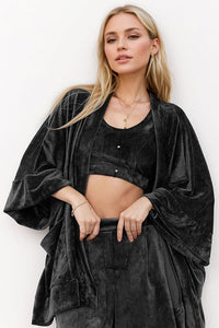 Basic Bae Buttery - Soft Bra, Open Front Cardigan and Shorts Set - 7DAY'S