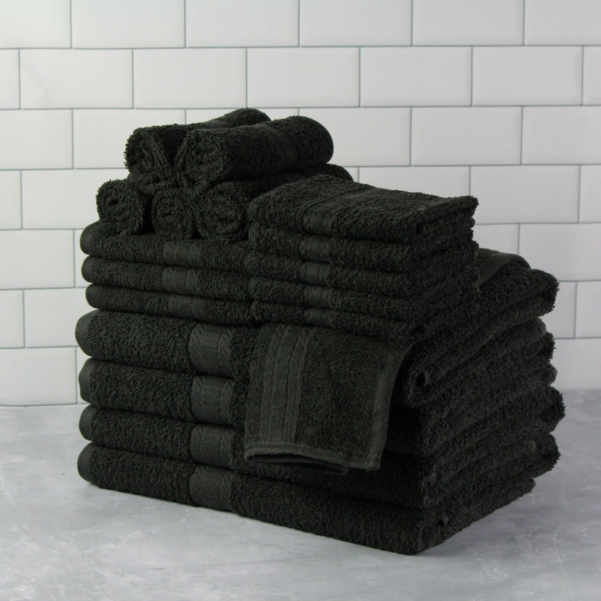 Basic Solid 18 - Piece Bath Towel Set Collection - 7DAY'S