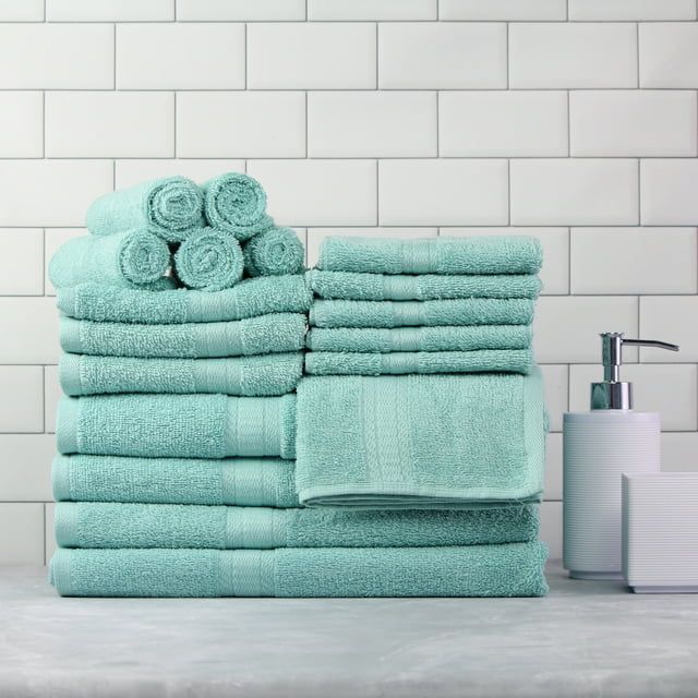 Basic Solid 18 - Piece Bath Towel Set Collection - 7DAY'S