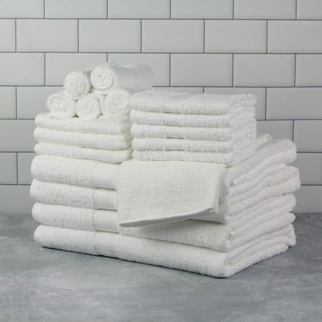 Basic Solid 18 - Piece Bath Towel Set Collection - 7DAY'S