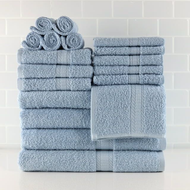 Basic Solid 18 - Piece Bath Towel Set Collection - 7DAY'S