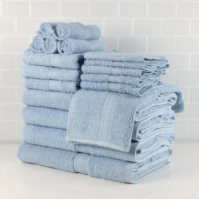 Basic Solid 18 - Piece Bath Towel Set Collection - 7DAY'S