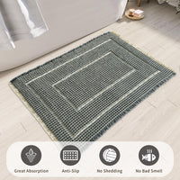 Bathroom Floor Mat,Boho Bath Rug,Super Absorbent Bath Mat,Bathroom Rugs Non Slip Washable, Quick Dry Shower Mats, Ultra Soft Bath Mat Towel,Brown,18"*30" - 7DAY'S