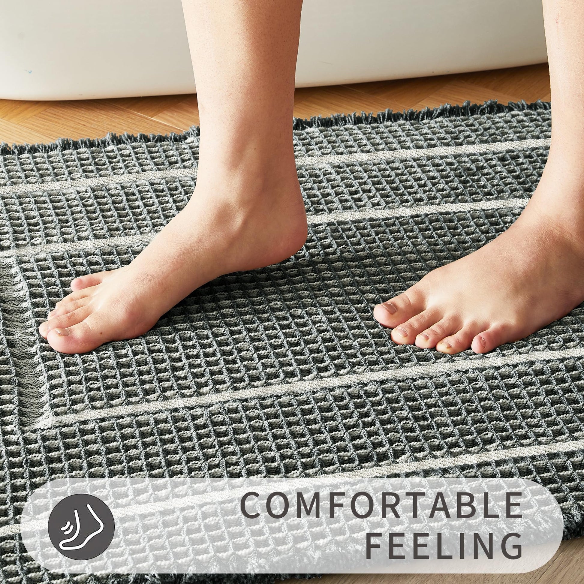 Bathroom Floor Mat,Boho Bath Rug,Super Absorbent Bath Mat,Bathroom Rugs Non Slip Washable, Quick Dry Shower Mats, Ultra Soft Bath Mat Towel,Brown,18"*30" - 7DAY'S