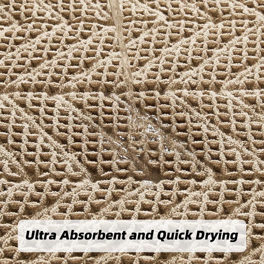 Bathroom Floor Mat,Boho Bath Rug,Super Absorbent Bath Mat,Bathroom Rugs Non Slip Washable, Quick Dry Shower Mats, Ultra Soft Bath Mat Towel,Brown,18"*30" - 7DAY'S