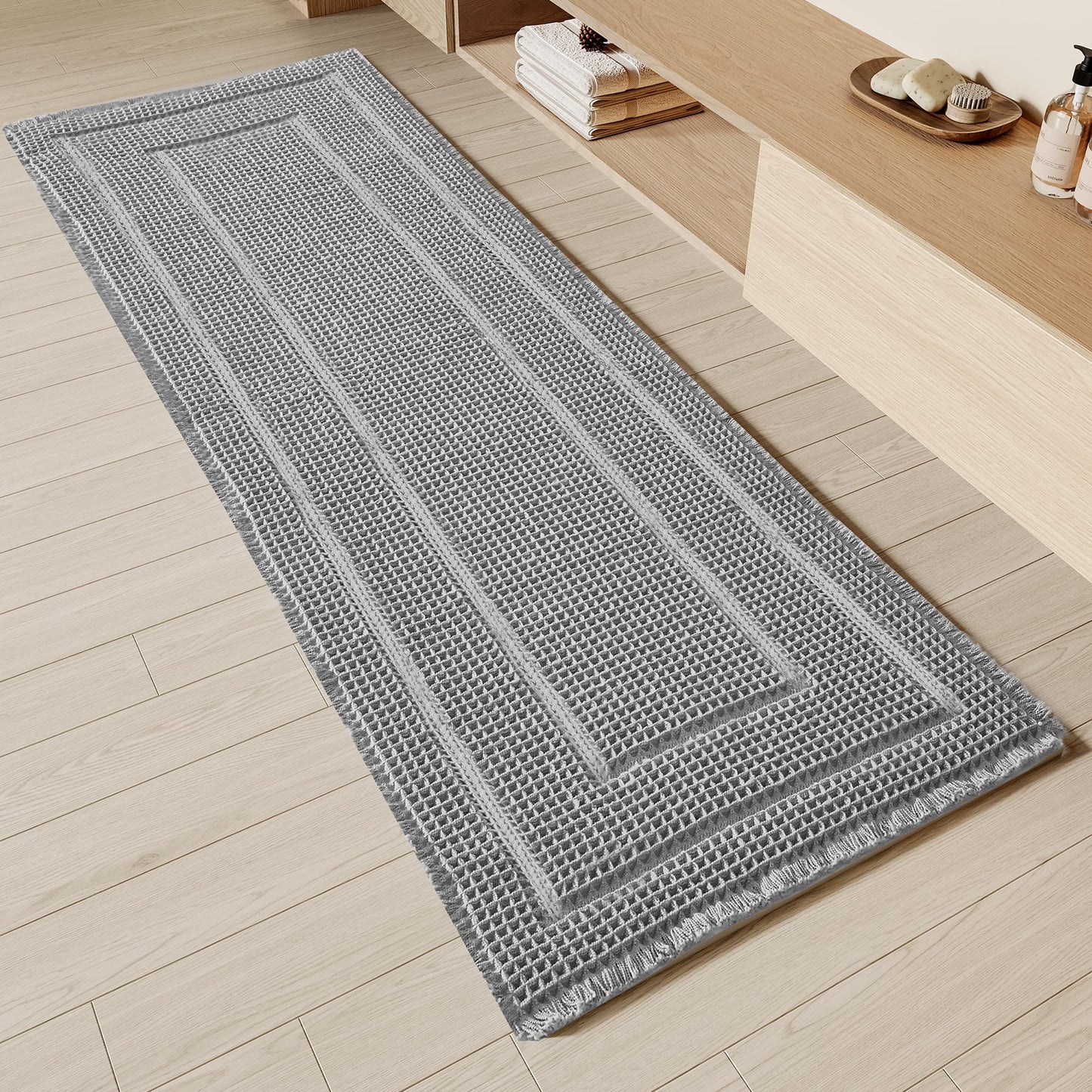 Bathroom Floor Mat,Boho Bath Rug,Super Absorbent Bath Mat,Bathroom Rugs Non Slip Washable, Quick Dry Shower Mats, Ultra Soft Bath Mat Towel,Brown,18"*30" - 7DAY'S
