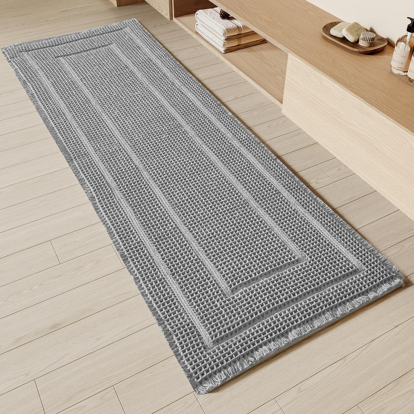Bathroom Floor Mat,Boho Bath Rug,Super Absorbent Bath Mat,Bathroom Rugs Non Slip Washable, Quick Dry Shower Mats, Ultra Soft Bath Mat Towel,Brown,18"*30" - 7DAY'S