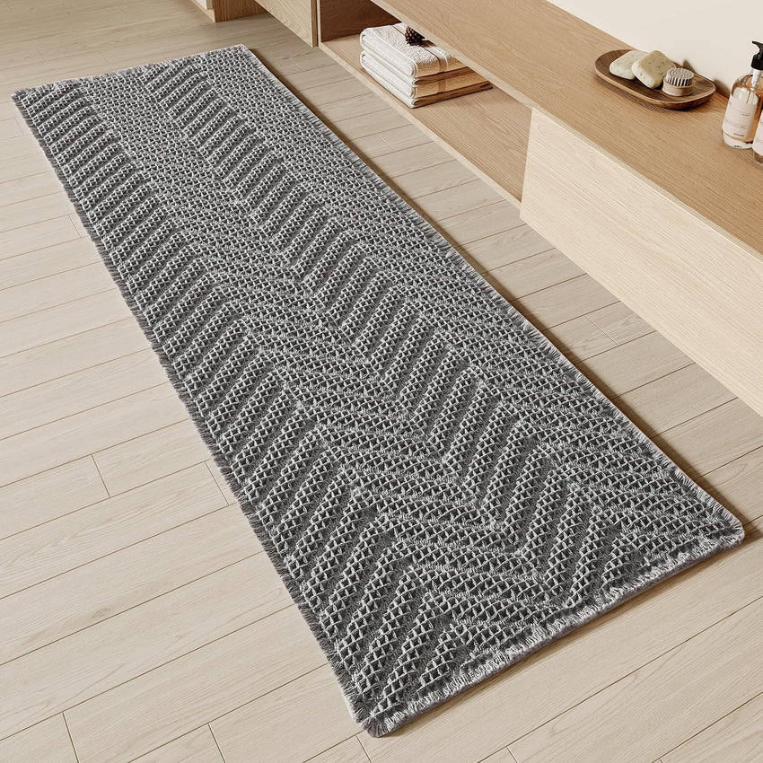 Bathroom Floor Mat,Boho Bath Rug,Super Absorbent Bath Mat,Bathroom Rugs Non Slip Washable, Quick Dry Shower Mats, Ultra Soft Bath Mat Towel,Brown,18"*30" - 7DAY'S
