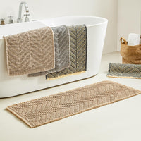 Bathroom Floor Mat,Boho Bath Rug,Super Absorbent Bath Mat,Bathroom Rugs Non Slip Washable, Quick Dry Shower Mats, Ultra Soft Bath Mat Towel,Brown,18"*30" - 7DAY'S