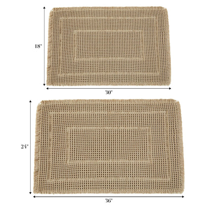 Bathroom Floor Mat,Boho Bath Rug,Super Absorbent Bath Mat,Bathroom Rugs Non Slip Washable, Quick Dry Shower Mats, Ultra Soft Bath Mat Towel,Brown,18"*30" - 7DAY'S