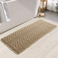 Bathroom Floor Mat,Boho Bath Rug,Super Absorbent Bath Mat,Bathroom Rugs Non Slip Washable, Quick Dry Shower Mats, Ultra Soft Bath Mat Towel,Brown,18"*30" - 7DAY'S
