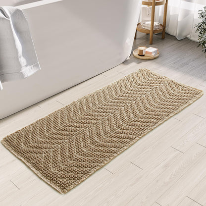 Bathroom Floor Mat,Boho Bath Rug,Super Absorbent Bath Mat,Bathroom Rugs Non Slip Washable, Quick Dry Shower Mats, Ultra Soft Bath Mat Towel,Brown,18"*30" - 7DAY'S