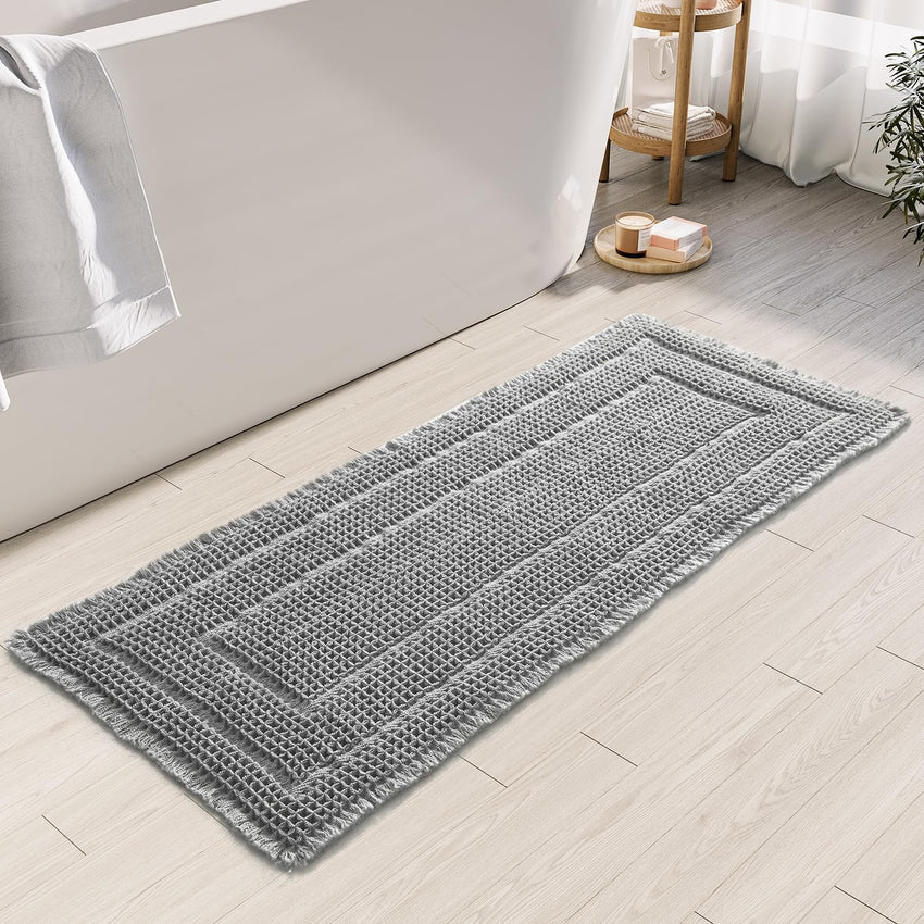 Bathroom Floor Mat,Boho Bath Rug,Super Absorbent Bath Mat,Bathroom Rugs Non Slip Washable, Quick Dry Shower Mats, Ultra Soft Bath Mat Towel,Brown,18"*30" - 7DAY'S
