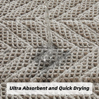 Bathroom Floor Mat,Boho Bath Rug,Super Absorbent Bath Mat,Bathroom Rugs Non Slip Washable, Quick Dry Shower Mats, Ultra Soft Bath Mat Towel,Brown,18"*30" - 7DAY'S
