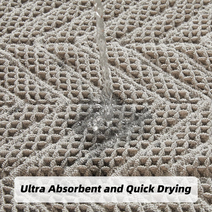 Bathroom Floor Mat,Boho Bath Rug,Super Absorbent Bath Mat,Bathroom Rugs Non Slip Washable, Quick Dry Shower Mats, Ultra Soft Bath Mat Towel,Brown,18"*30" - 7DAY'S