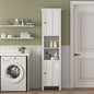 Bathroom Floor Storage Cabinet with 2 Doors Living Room Wooden Cabinet with 6 Shelves 15.75 x 11.81 x 66.93 inch - 7DAY'S