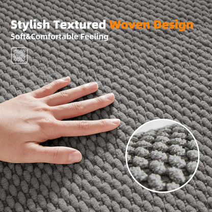 Bathroom Rug - Soft and Absorbent Chenille with Rubber Backing, Quick - Dry Mat Washable Runner Rug for Shower Floor, Bathmat Accessories and Decor Khaki 16"*24" - 7DAY'S