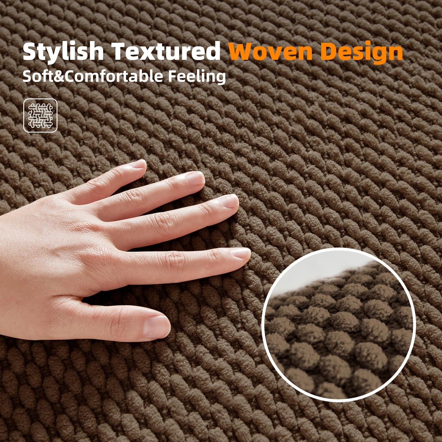 Bathroom Rug - Soft and Absorbent Chenille with Rubber Backing, Quick - Dry Mat Washable Runner Rug for Shower Floor, Bathmat Accessories and Decor Khaki 16"*24" - 7DAY'S