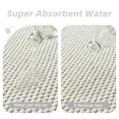Bathroom Rug - Soft and Absorbent Chenille with Rubber Backing, Quick - Dry Mat Washable Runner Rug for Shower Floor, Bathmat Accessories and Decor Khaki 16"*24" - 7DAY'S