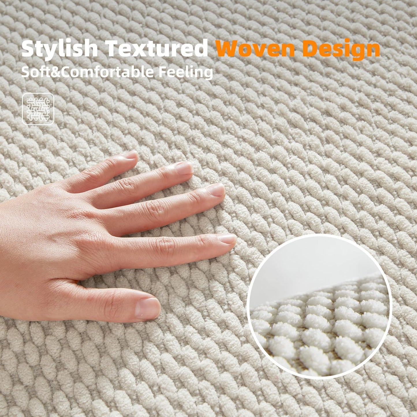 Bathroom Rug - Soft and Absorbent Chenille with Rubber Backing, Quick - Dry Mat Washable Runner Rug for Shower Floor, Bathmat Accessories and Decor Khaki 16"*24" - 7DAY'S