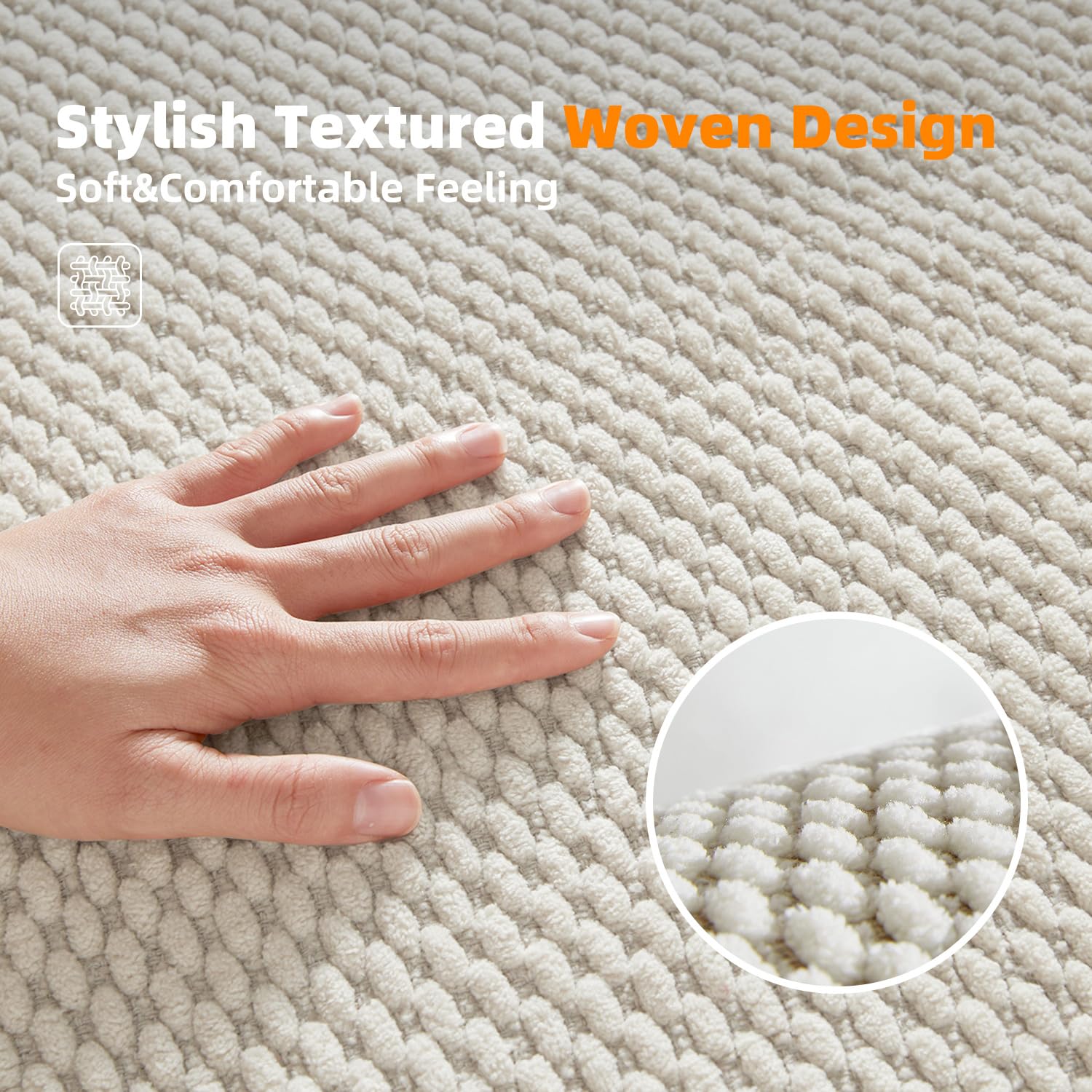 Bathroom Rug - Soft and Absorbent Chenille with Rubber Backing, Quick - Dry Mat Washable Runner Rug for Shower Floor, Bathmat Accessories and Decor Khaki 16"*24" - 7DAY'S