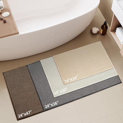 Bathroom Rug - Soft and Absorbent Chenille with Rubber Backing, Quick - Dry Mat Washable Runner Rug for Shower Floor, Bathmat Accessories and Decor Khaki 16"*24" - 7DAY'S