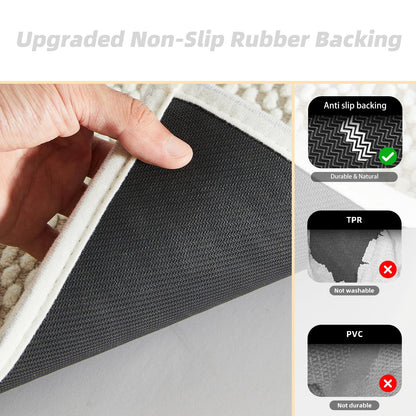 Bathroom Rug - Soft and Absorbent Chenille with Rubber Backing, Quick - Dry Mat Washable Runner Rug for Shower Floor, Bathmat Accessories and Decor Khaki 16"*24" - 7DAY'S