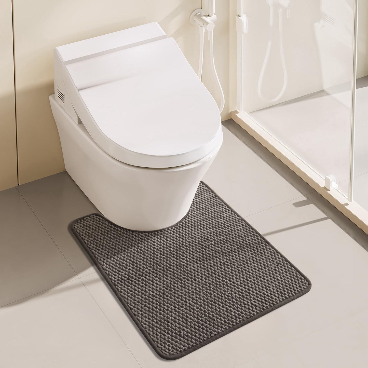 Bathroom Rug - Soft and Absorbent Chenille with Rubber Backing, Quick - Dry Mat Washable Runner Rug for Shower Floor, Bathmat Accessories and Decor Khaki 16"*24" - 7DAY'S