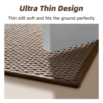 Bathroom Rug - Soft and Absorbent Chenille with Rubber Backing, Quick - Dry Mat Washable Runner Rug for Shower Floor, Bathmat Accessories and Decor Khaki 16"*24" - 7DAY'S