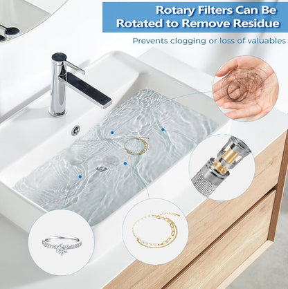 Bathroom Sink Drain Strainer for 1.1 - 1.29 Inch, Pop Up Bathroom Sink Stopper Hair Catcher with Stainless Steel Filter Basket, for US Bathroom Sink Drain Stopper Basin Drain Filter Replacement - 1pcs - 7DAY'S
