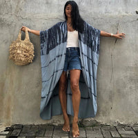 Beach Cover Ups for Swimwear Women Black Tie Dye Kimono Swimsuit Cape Summer Dress 2022 Beachwear Outfits Sales - 7DAY'S