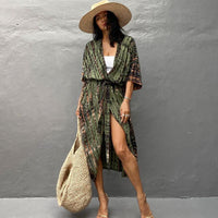 Beach Cover Ups for Swimwear Women Black Tie Dye Kimono Swimsuit Cape Summer Dress 2022 Beachwear Outfits Sales - 7DAY'S