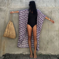 Beach Cover Ups for Swimwear Women Black Tie Dye Kimono Swimsuit Cape Summer Dress 2022 Beachwear Outfits Sales - 7DAY'S