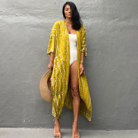 Beach Cover Ups for Swimwear Women Black Tie Dye Kimono Swimsuit Cape Summer Dress 2022 Beachwear Outfits Sales - 7DAY'S
