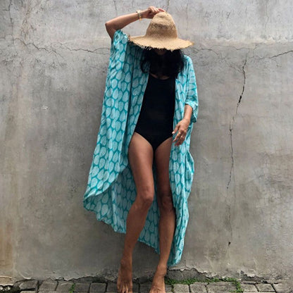 Beach Cover Ups for Swimwear Women Black Tie Dye Kimono Swimsuit Cape Summer Dress 2022 Beachwear Outfits Sales - 7DAY'S