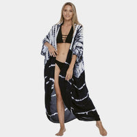 Beach Cover Ups for Swimwear Women Black Tie Dye Kimono Swimsuit Cape Summer Dress 2022 Beachwear Outfits Sales - 7DAY'S