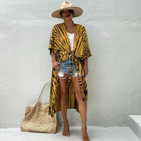 Beach Cover Ups for Swimwear Women Black Tie Dye Kimono Swimsuit Cape Summer Dress 2022 Beachwear Outfits Sales - 7DAY'S